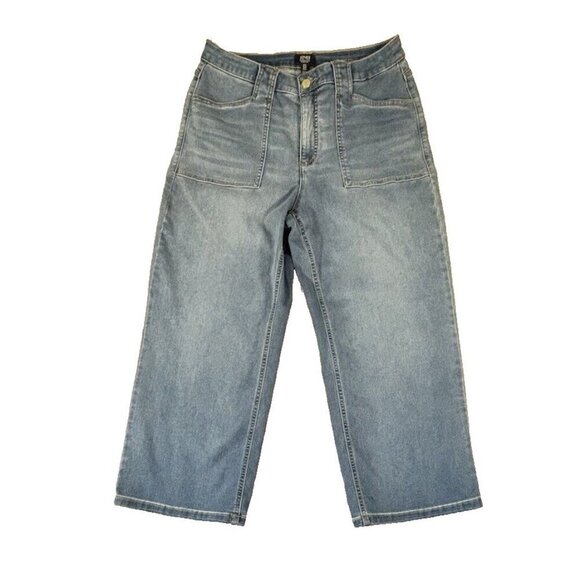 Jones New York Jeans Lexington Wide Leg Crop High Rise Light Denim Women's Sz 12 - Picture 1 of 10